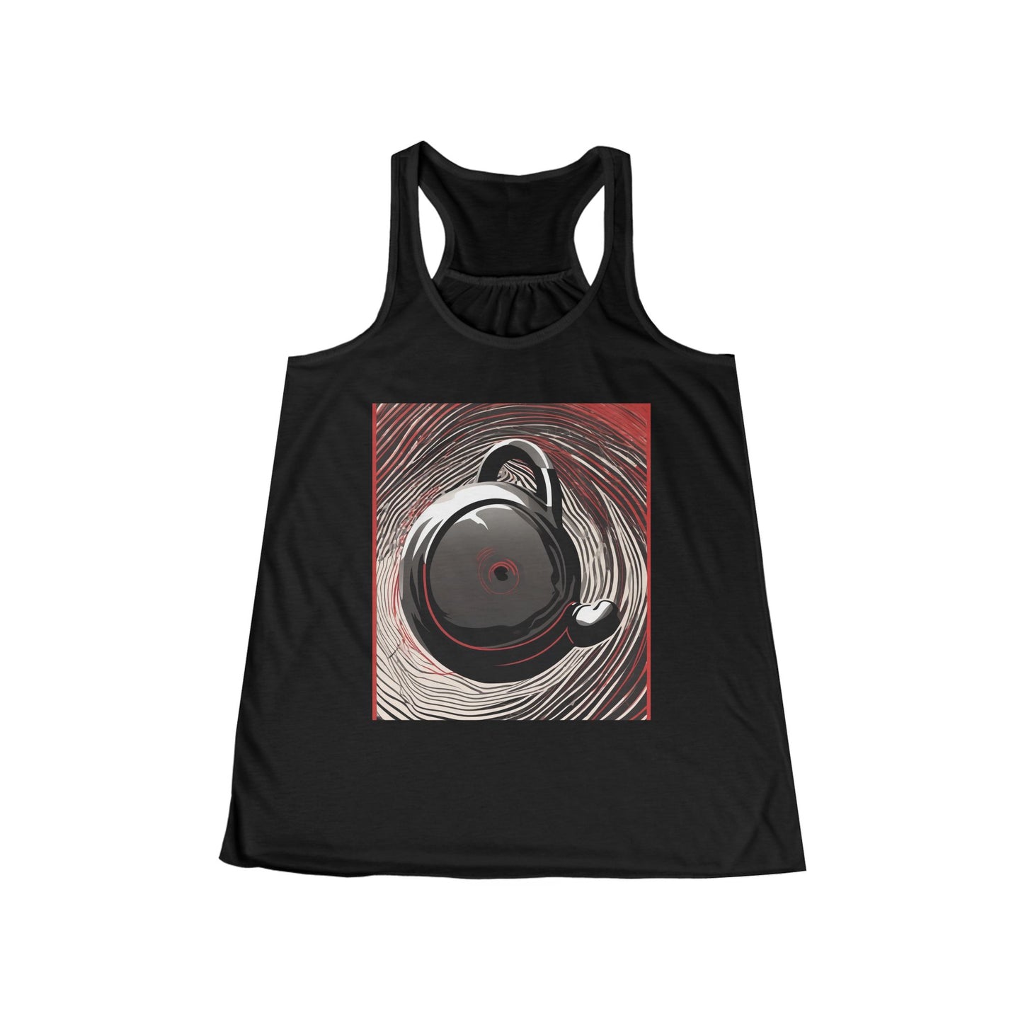 boostlete-am-crew-scene-kettlebell-motion-vector-0224 — Women's Flowy Racerback Tank (B+C 8800)