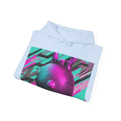 boostlete-mile-by-mile-scene-kettlebell-3d-monoline-1364 — Unisex Heavy Blend Hoodie (G18500)