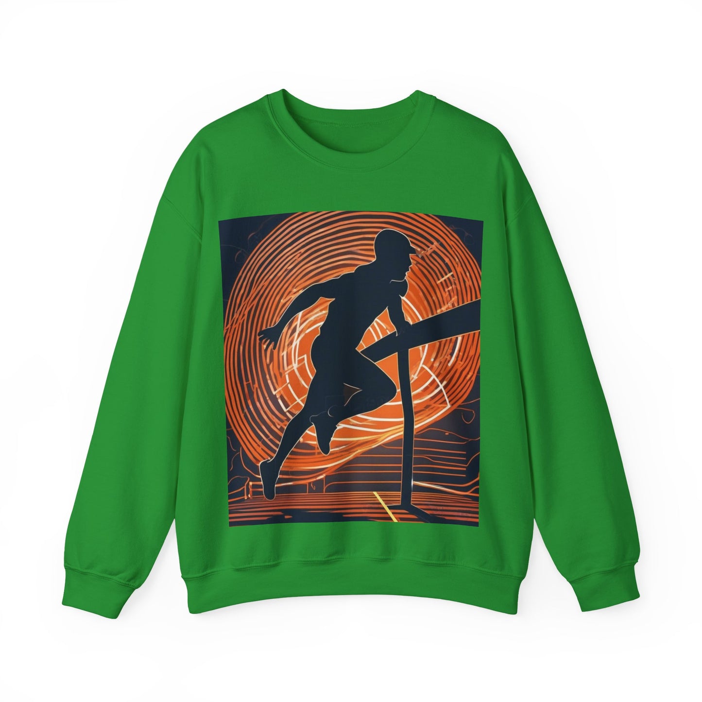boostlete-iron-intent-scene-hurdler-neon-modern-0264 — Unisex Heavy Blend Crewneck Sweatshirt (Gildan)