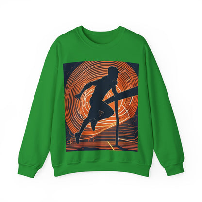 boostlete-iron-intent-scene-hurdler-neon-modern-0264 — Unisex Heavy Blend Crewneck Sweatshirt (Gildan)