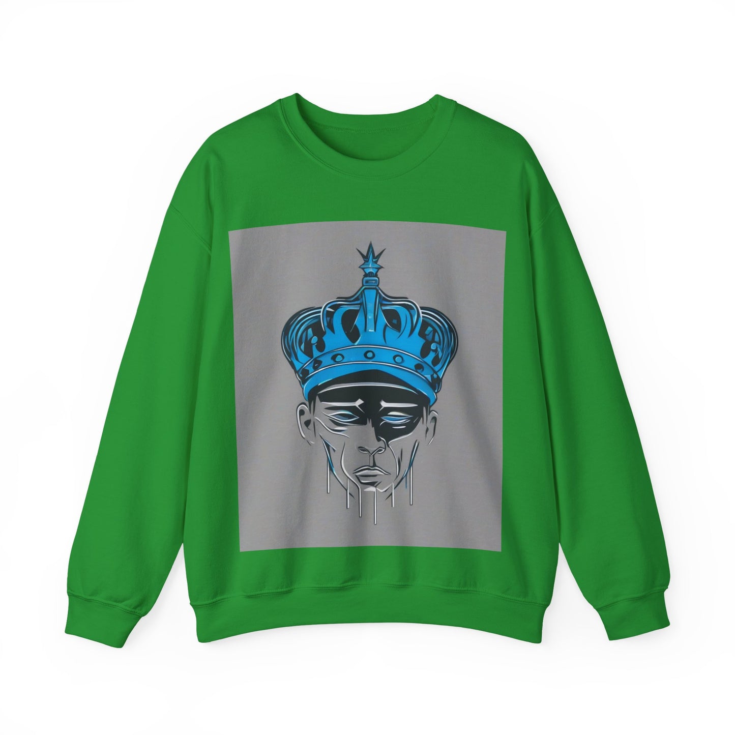 boostlete-am-crew-icon-crown-grainy-monoline-0022 — Unisex Heavy Blend Crewneck Sweatshirt (Gildan)