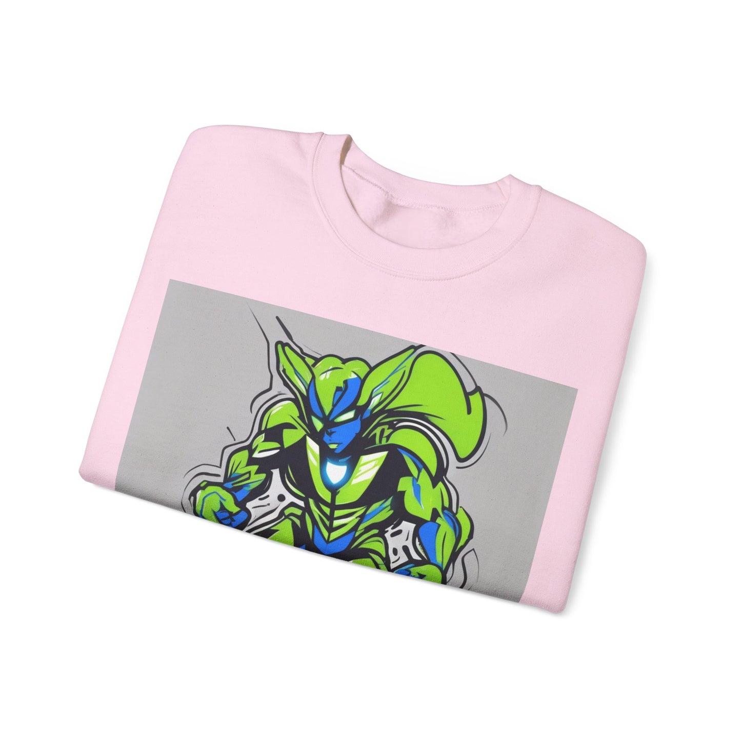 boostlete-quiet-power-type-boost-mode-on-outline-over-solid-modern-0741 — Unisex Heavy Blend Crewneck (G18000)