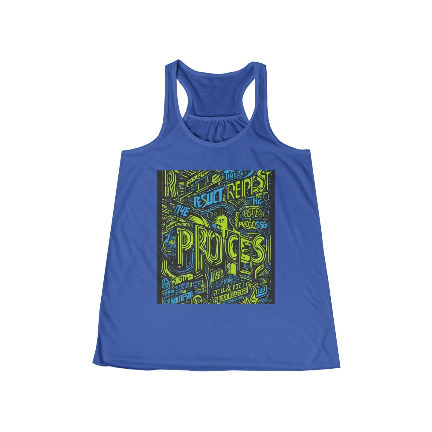 boostlete-rise-grind-type-respect-the-process-big-monoline-0265 — Women's Flowy Racerback Tank (B+C 8800)