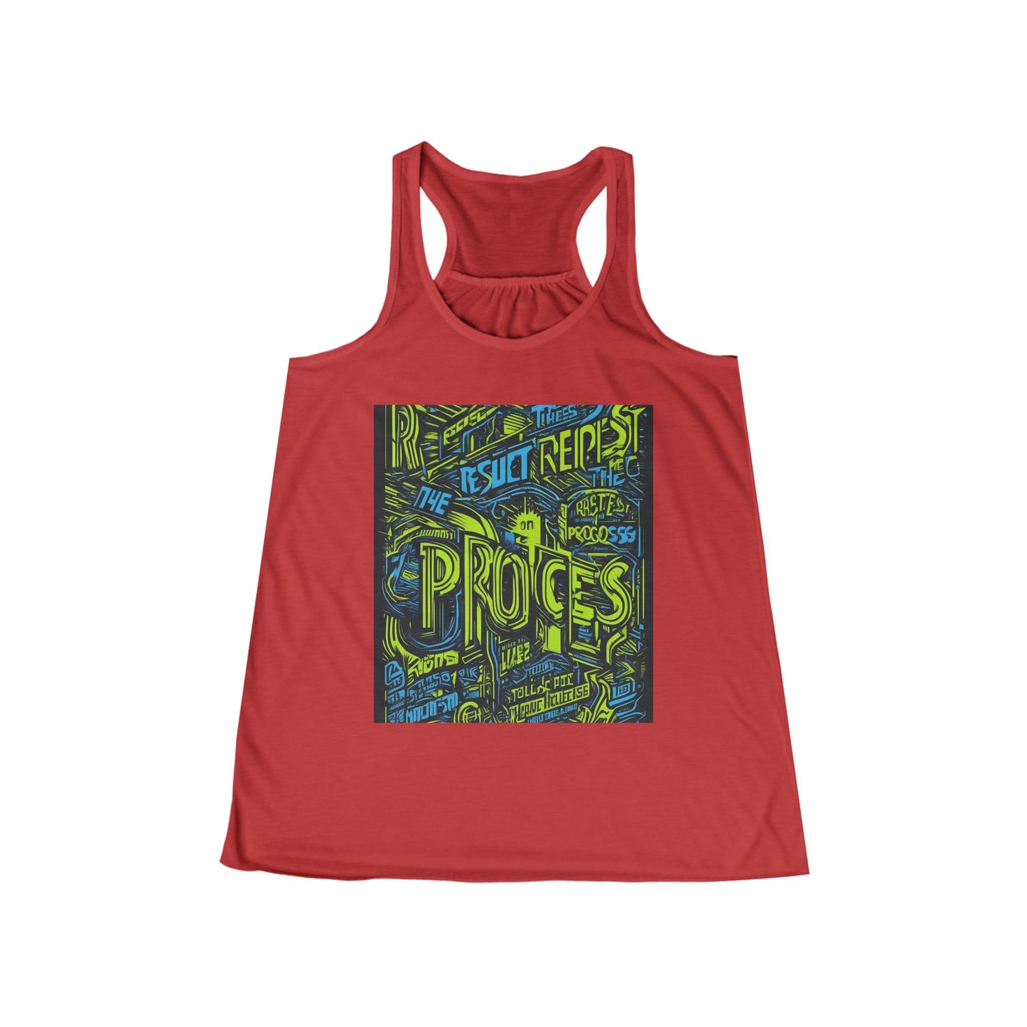 boostlete-rise-grind-type-respect-the-process-big-monoline-0265 — Women's Flowy Racerback Tank (B+C 8800)