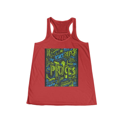 boostlete-rise-grind-type-respect-the-process-big-monoline-0265 — Women's Flowy Racerback Tank (B+C 8800)