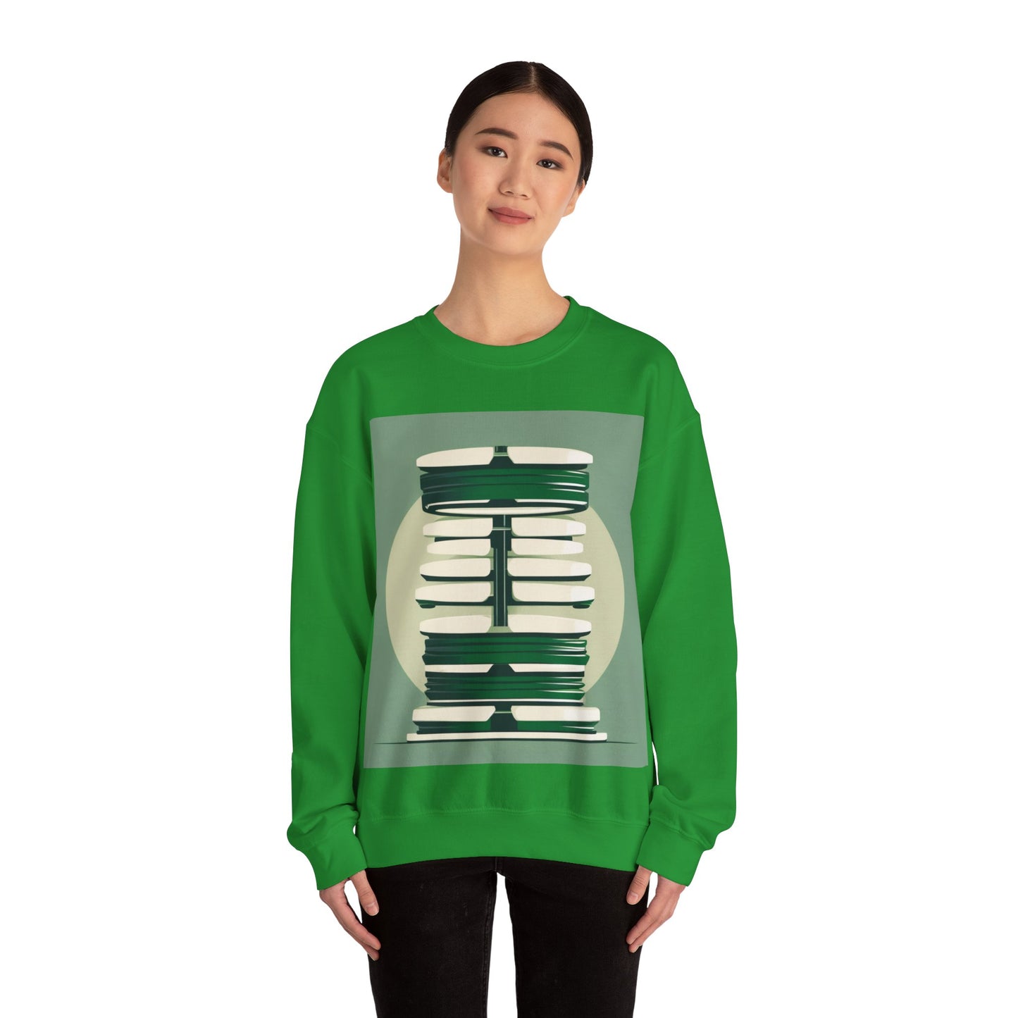 boostlete-recovery-progress-icon-barbell-glitch-vector-1746 — Unisex Heavy Blend Crewneck (G18000)