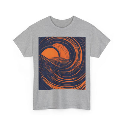 boostlete-rise-grind-icon-sunrise-speed-line-art-0202 — Unisex Heavy Cotton Tee (Gildan 5000)