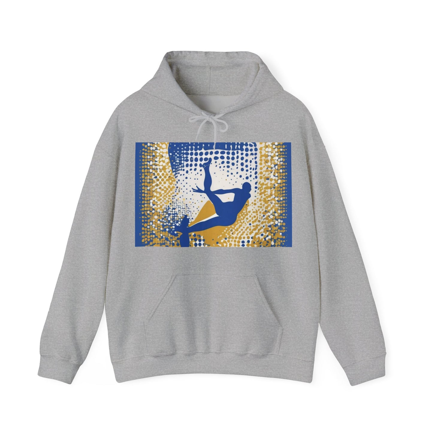 boostlete-field-day-icon-swimmer-halftone-paper-0246 — Unisex Heavy Blend Hooded Sweatshirt (Gildan)