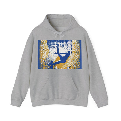 boostlete-field-day-icon-swimmer-halftone-paper-0246 — Unisex Heavy Blend Hooded Sweatshirt (Gildan)