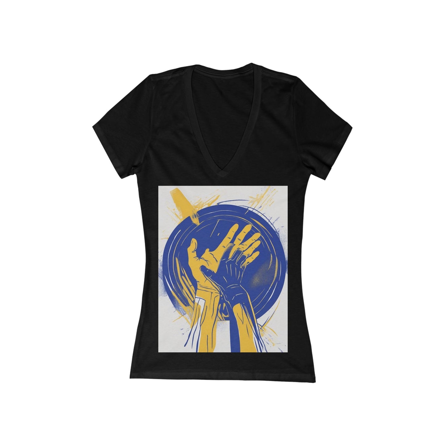 boostlete-am-crew-scene-athlete-neon-vector-0304 — Women's Deep V-Neck Tee (B+C 6035)