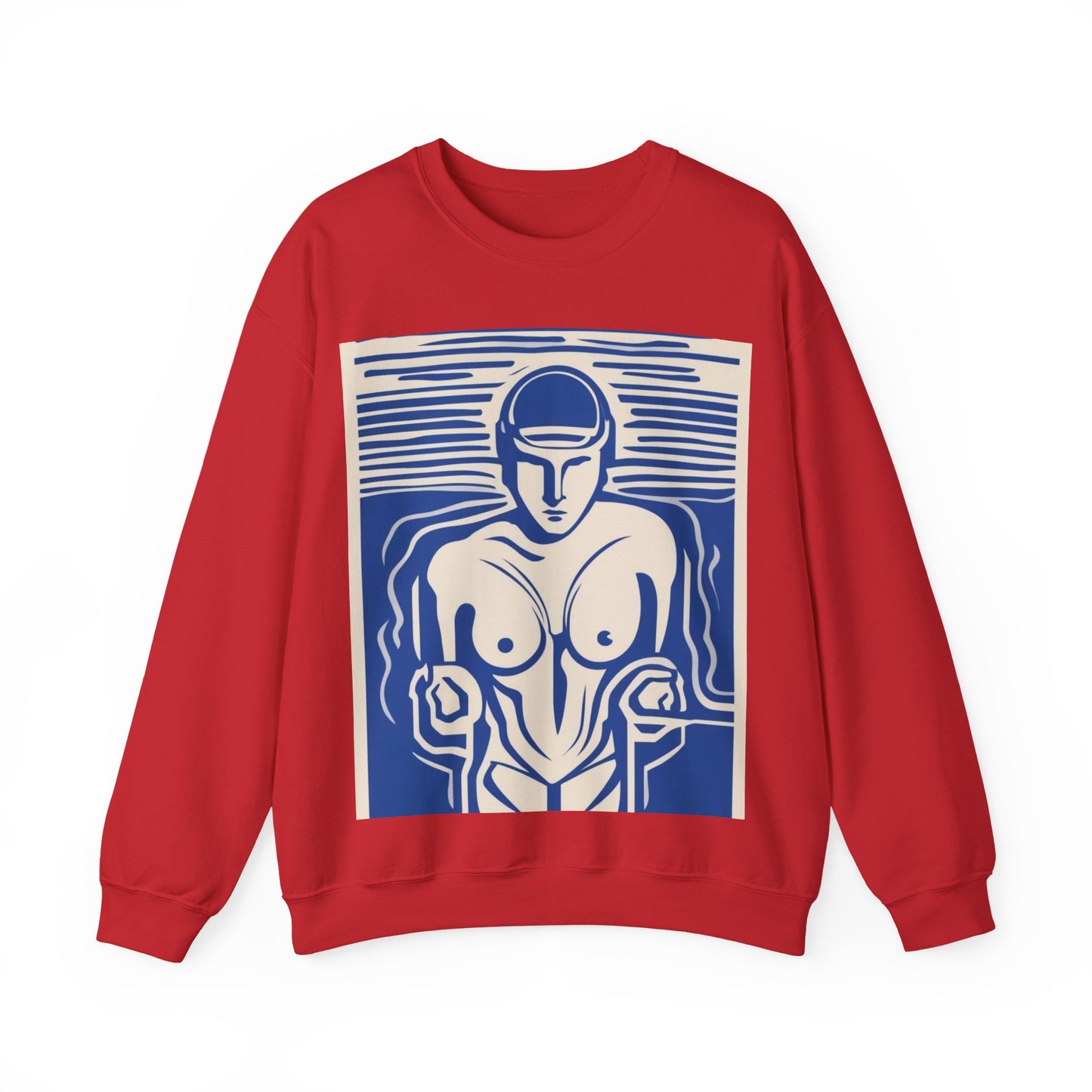boostlete-boost-mode-icon-swimmer-motion-vector-0062 — Unisex Heavy Blend Crewneck Sweatshirt (Gildan)