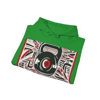 boostlete-recovery-progress-icon-kettlebell-outline-industrial-0366 — Unisex Heavy Blend Hooded Sweatshirt (Gildan)