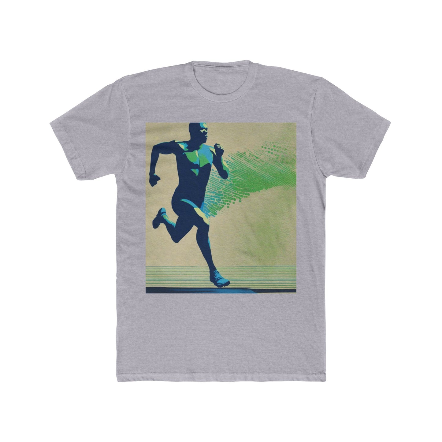 boostlete-am-crew-scene-sprinter-halftone-engraved-0092 — Unisex Cotton Crew Tee (NL 3600)