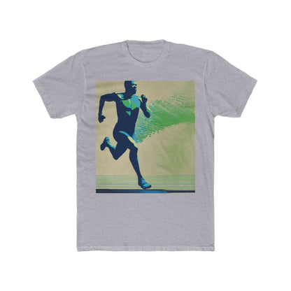 boostlete-am-crew-scene-sprinter-halftone-engraved-0092 — Unisex Cotton Crew Tee (NL 3600)