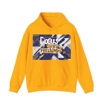 boostlete-am-crew-type-focus-over-feelings-banner-geometric-0169 — Unisex Heavy Blend Hooded Sweatshirt (Gildan)