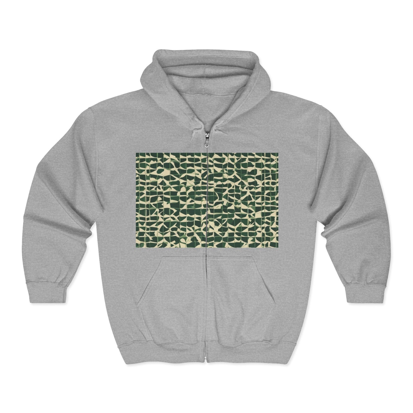 boostlete-iron-intent-pattern-plate-number-isometric-0099 — Unisex Heavy Blend Full-Zip Hooded Sweatshirt