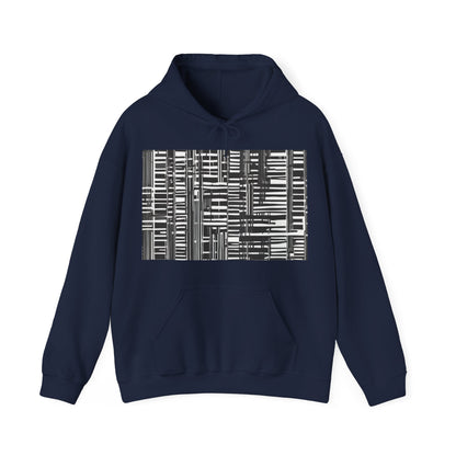 boostlete-iron-intent-pattern-barcode-line-art-0599 — Unisex Heavy Blend Hoodie (G18500)