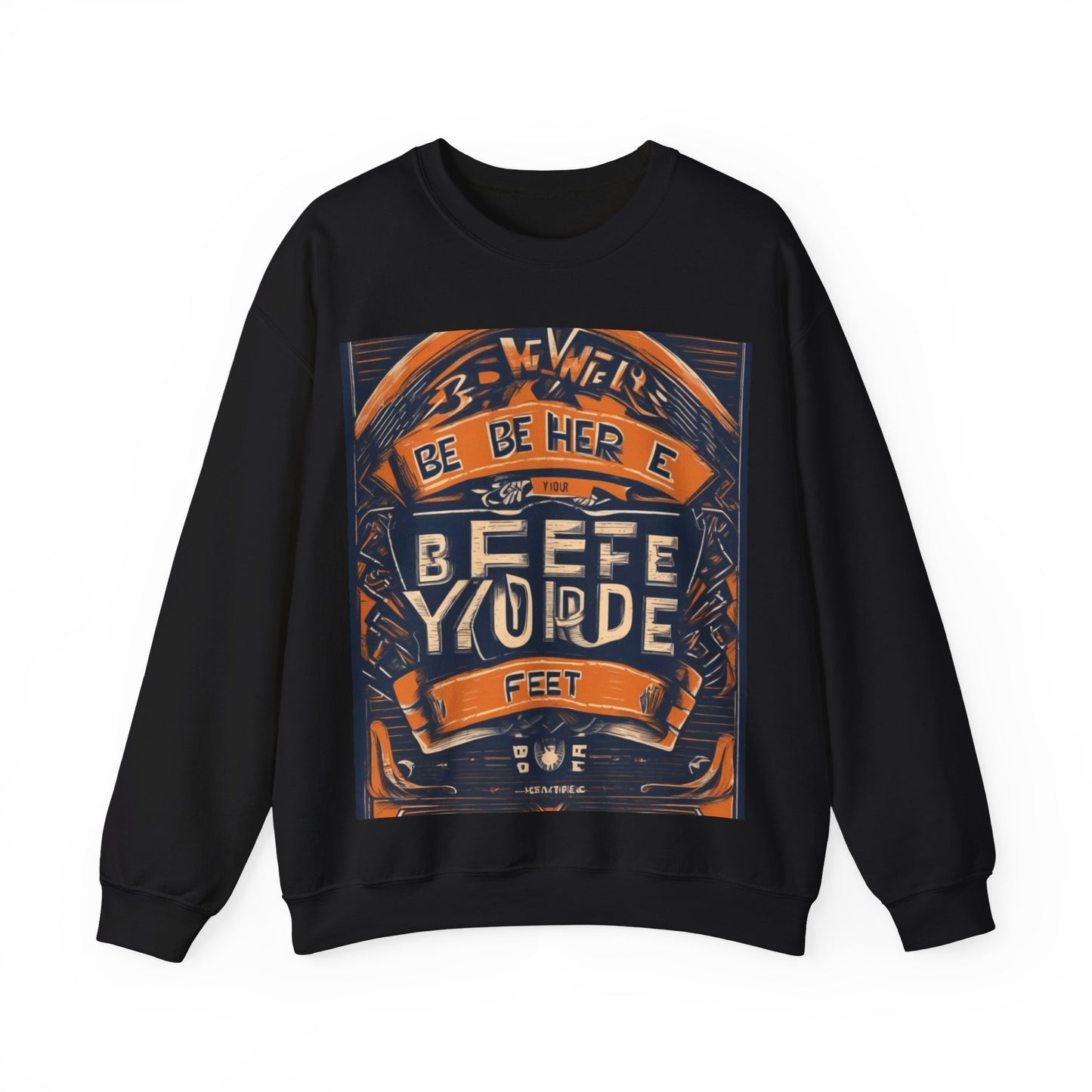 boostlete-field-day-type-be-where-your-feet-are-banner-engraved-0029 — Unisex Heavy Blend Crewneck Sweatshirt (Gildan)