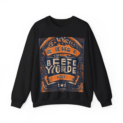 boostlete-field-day-type-be-where-your-feet-are-banner-engraved-0029 — Unisex Heavy Blend Crewneck Sweatshirt (Gildan)
