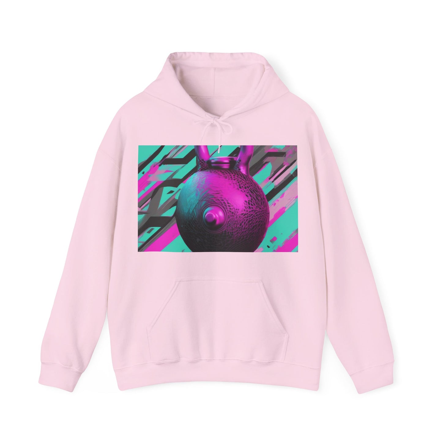 boostlete-mile-by-mile-scene-kettlebell-3d-monoline-1364 — Unisex Heavy Blend Hoodie (G18500)
