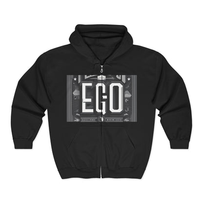 boostlete-mile-by-mile-type-tempo-over-ego-banner-modern-0093 — Unisex Heavy Blend Full-Zip Hooded Sweatshirt