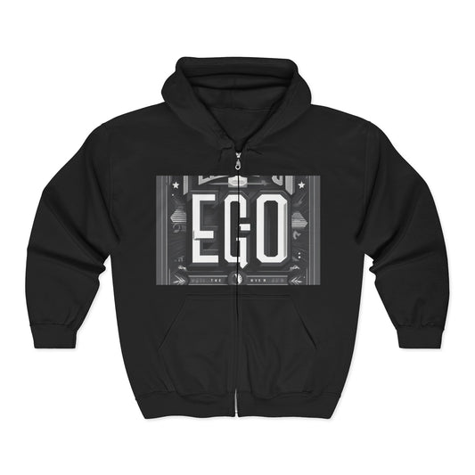 boostlete-mile-by-mile-type-tempo-over-ego-banner-modern-0093 — Unisex Heavy Blend Full-Zip Hooded Sweatshirt