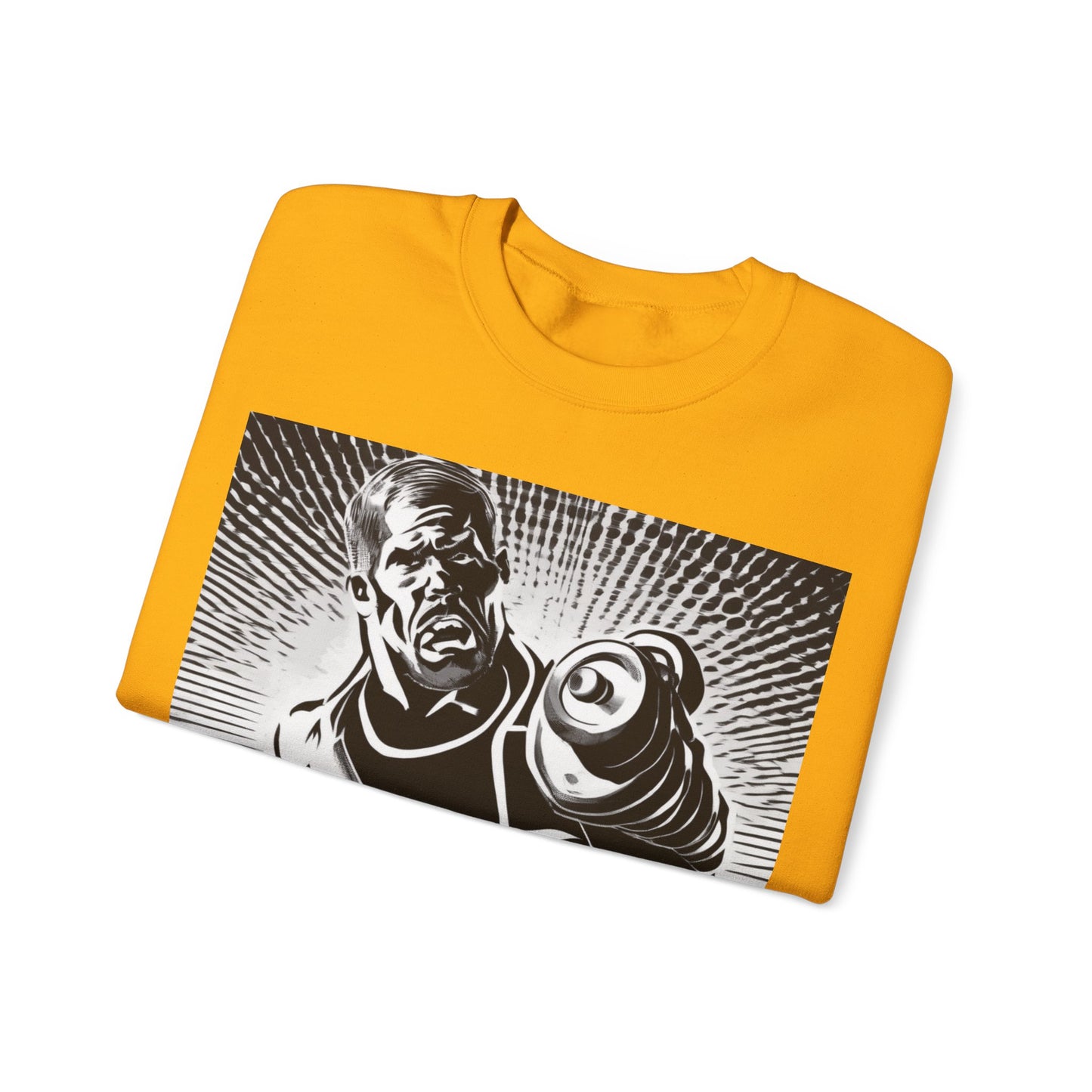 boostlete-pr-season-scene-lunge-halftone-engraved-0096 — Unisex Heavy Blend Crewneck Sweatshirt (Gildan)