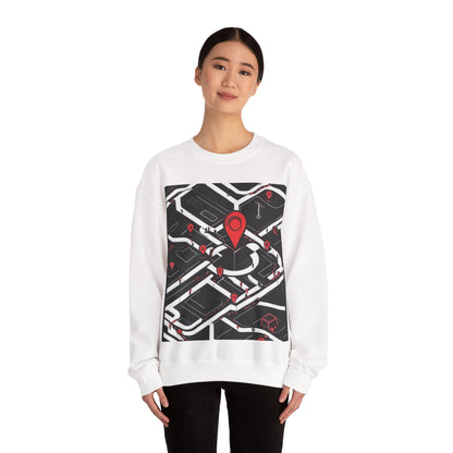 boostlete-am-crew-icon-map-matte-isometric-0094 — Unisex Heavy Blend Crewneck Sweatshirt (Gildan)