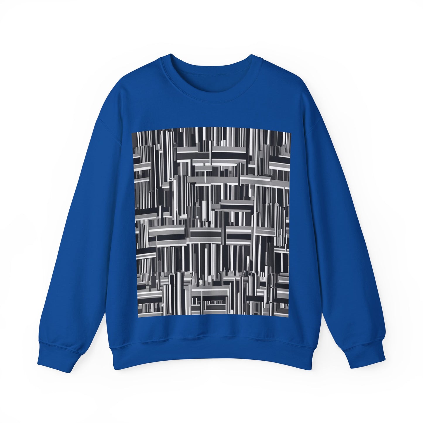 boostlete-recovery-progress-pattern-barcode-isometric-1023 — Unisex Heavy Blend Crewneck (G18000)