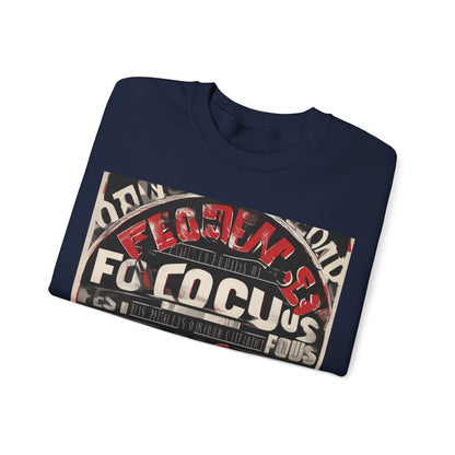 boostlete-mile-by-mile-type-focus-over-feelings-split-retro-0841 — Unisex Heavy Blend Crewneck (G18000)