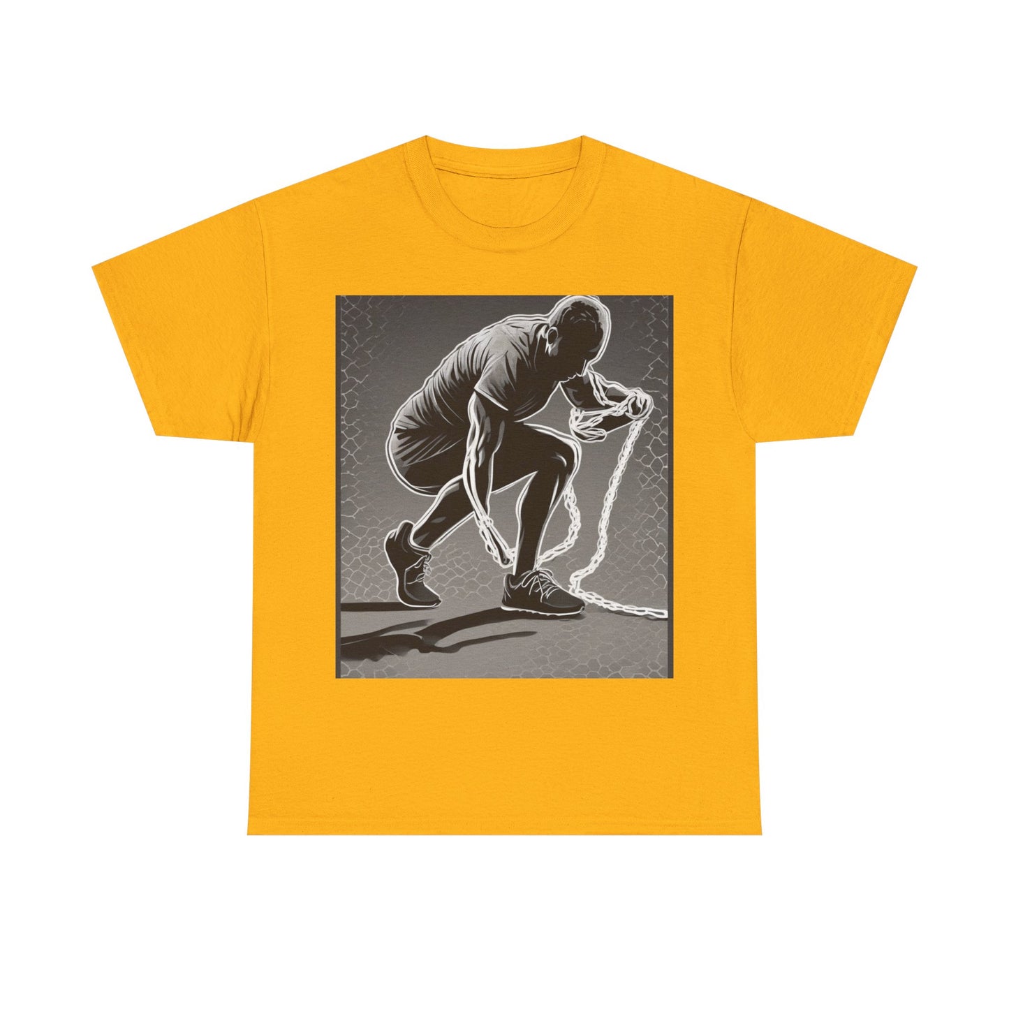 boostlete-recovery-progress-scene-runner-halftone-engraved-0068 — Unisex Heavy Cotton Tee (Gildan 5000)