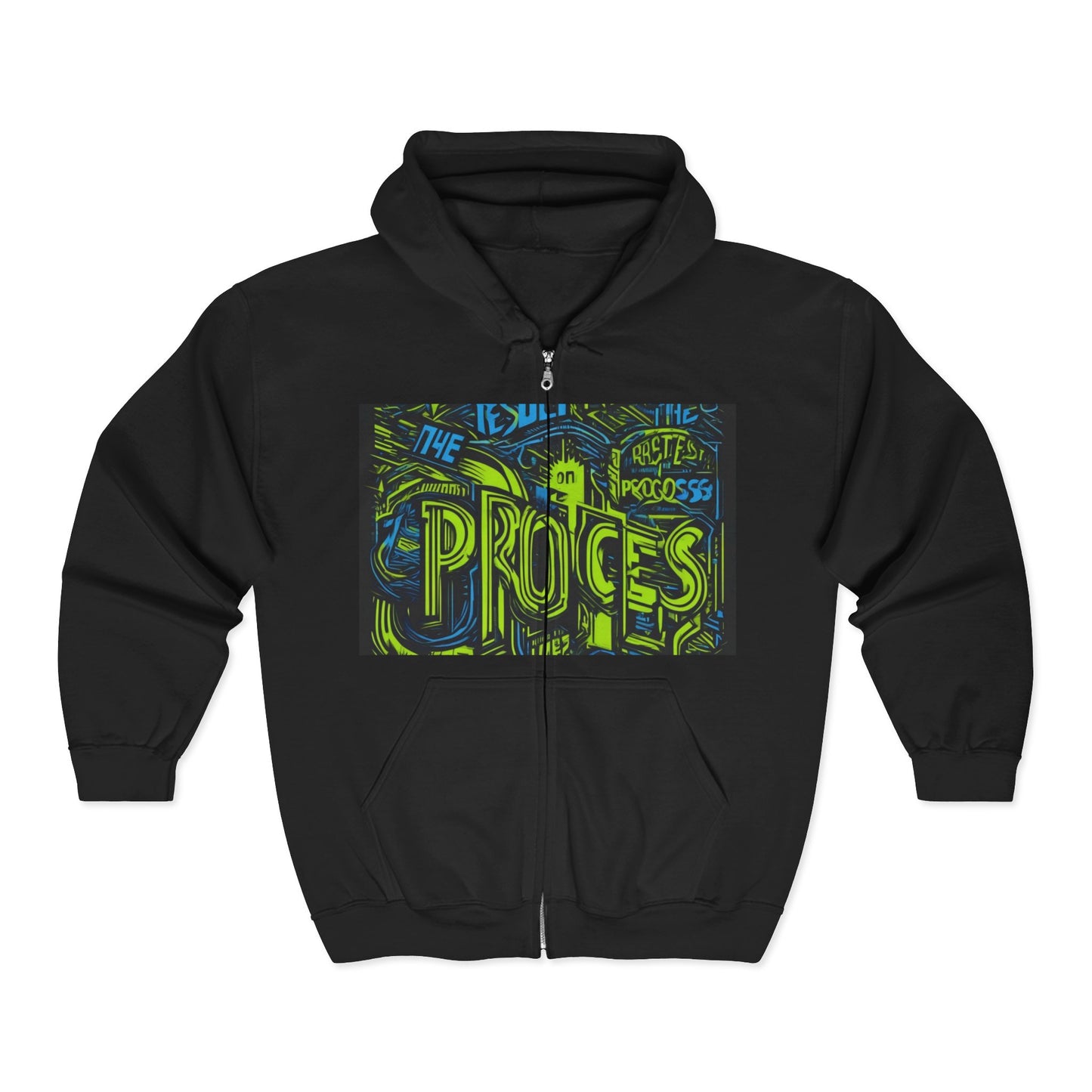 boostlete-rise-grind-type-respect-the-process-big-monoline-0265 — Unisex Heavy Blend Full-Zip Hooded Sweatshirt