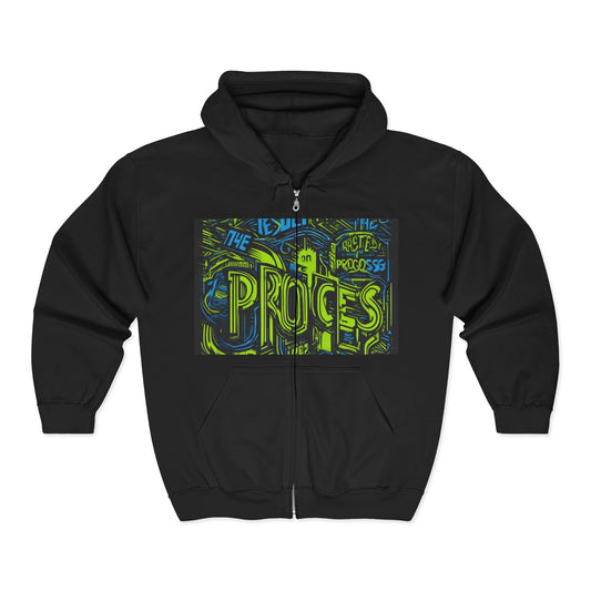 boostlete-rise-grind-type-respect-the-process-big-monoline-0265 — Unisex Heavy Blend Full-Zip Hooded Sweatshirt