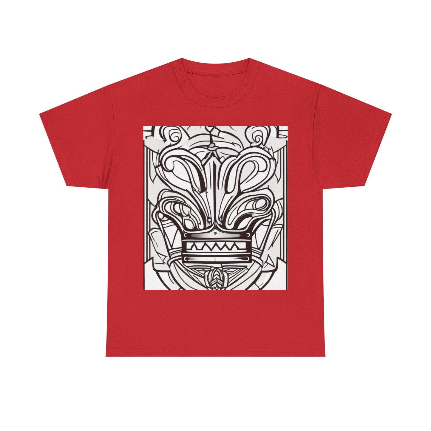 boostlete-boost-mode-icon-crown-offset-line-art-0190 — Unisex Heavy Cotton Tee (Gildan 5000)