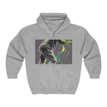 boostlete-iron-intent-scene-athlete-neon-monoline-0140 — Unisex Heavy Blend Full-Zip Hooded Sweatshirt