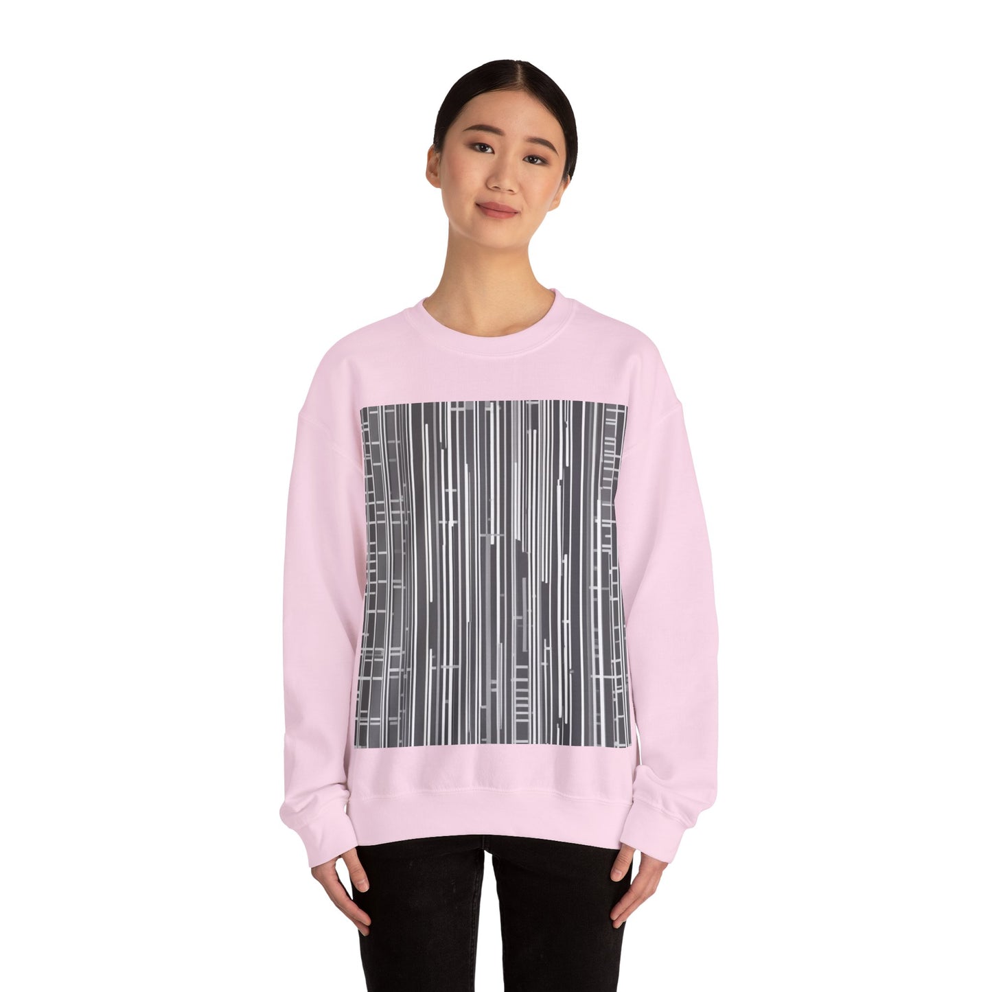 boostlete-boost-mode-pattern-barcode-blueprint-0463 — Unisex Heavy Blend Crewneck (G18000)