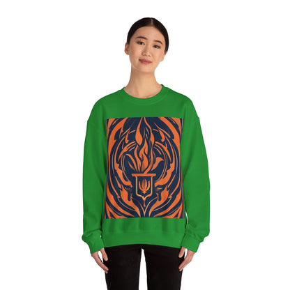 boostlete-quiet-power-icon-flame-duotone-athletic-0158 — Unisex Heavy Blend Crewneck Sweatshirt (Gildan)