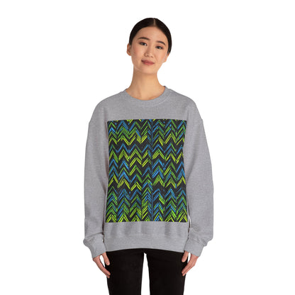 boostlete-mile-by-mile-pattern-chevron-monoline-0051 — Unisex Heavy Blend Crewneck Sweatshirt (Gildan)