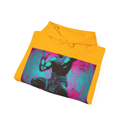 boostlete-rise-grind-scene-yogi-motion-line-art-0240 — Unisex Heavy Blend Hooded Sweatshirt (Gildan)