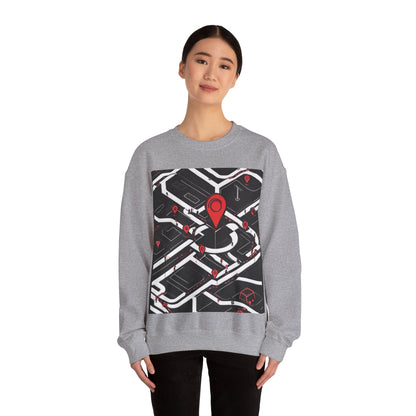 boostlete-am-crew-icon-map-matte-isometric-0094 — Unisex Heavy Blend Crewneck Sweatshirt (Gildan)