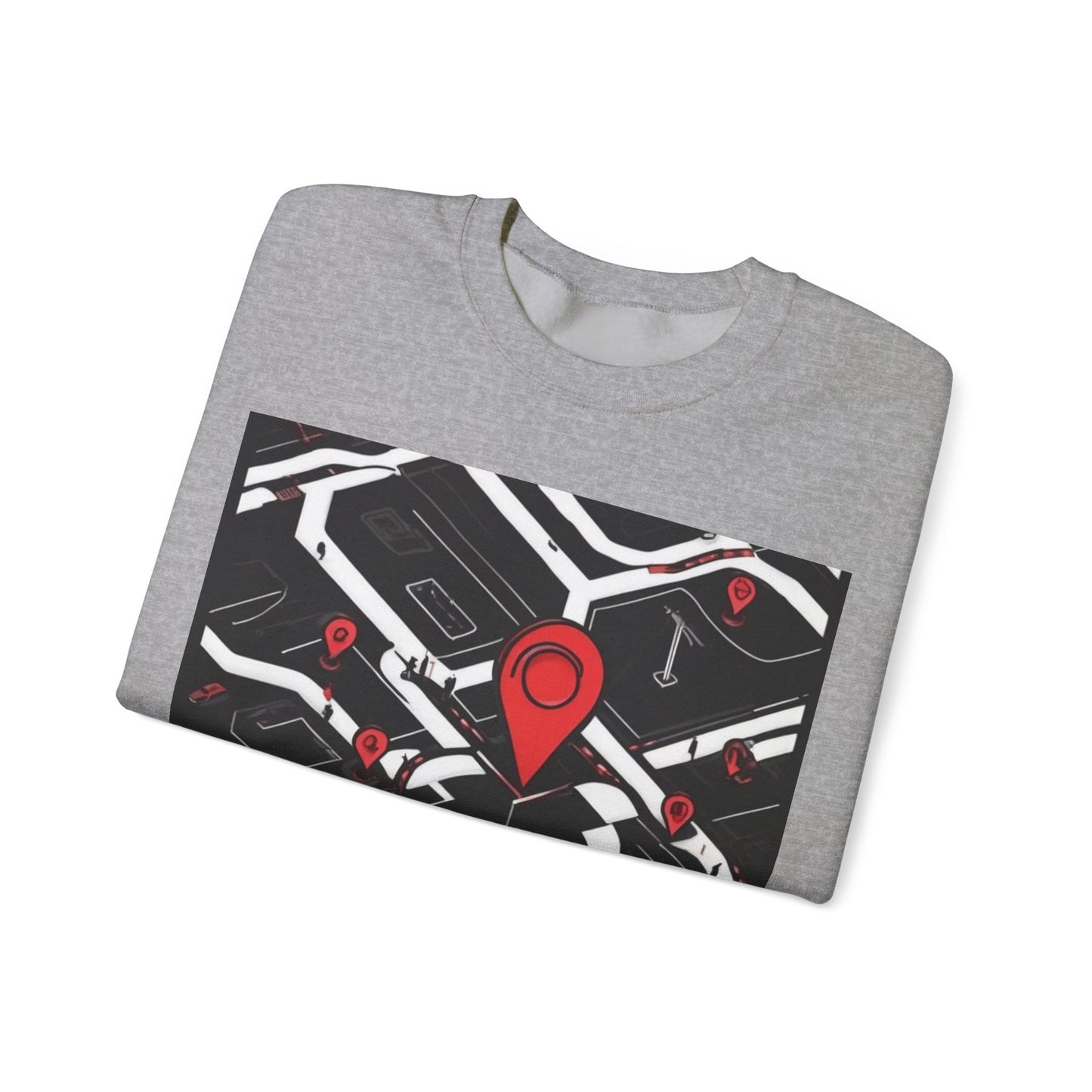 boostlete-am-crew-icon-map-matte-isometric-0094 — Unisex Heavy Blend Crewneck Sweatshirt (Gildan)