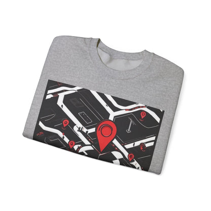 boostlete-am-crew-icon-map-matte-isometric-0094 — Unisex Heavy Blend Crewneck Sweatshirt (Gildan)