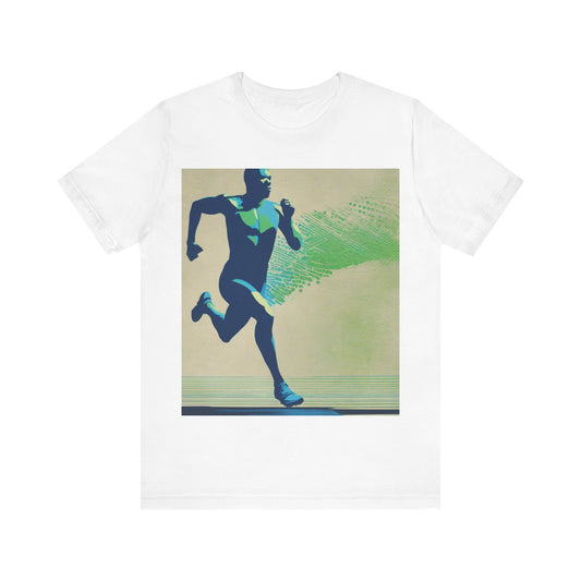 boostlete-am-crew-scene-sprinter-halftone-engraved-0092 — Unisex Jersey Short Sleeve (B+C 3001)