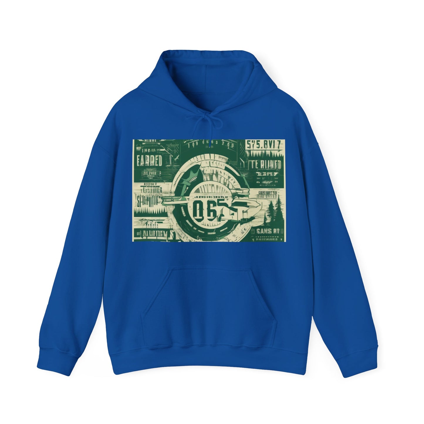 boostlete-mile-by-mile-type-fast-is-earned-big-blueprint-0041 — Unisex Heavy Blend Hooded Sweatshirt (Gildan)