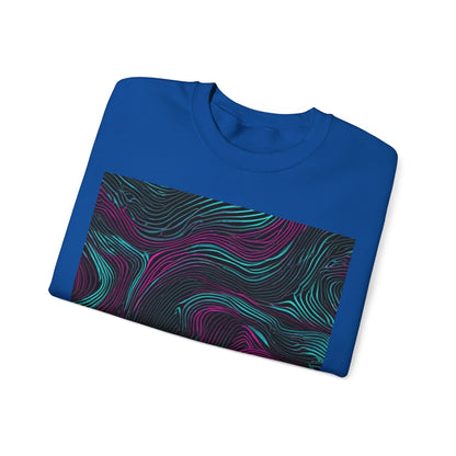 boostlete-am-crew-pattern-topographic-monoline-0075 — Unisex Heavy Blend Crewneck Sweatshirt (Gildan)