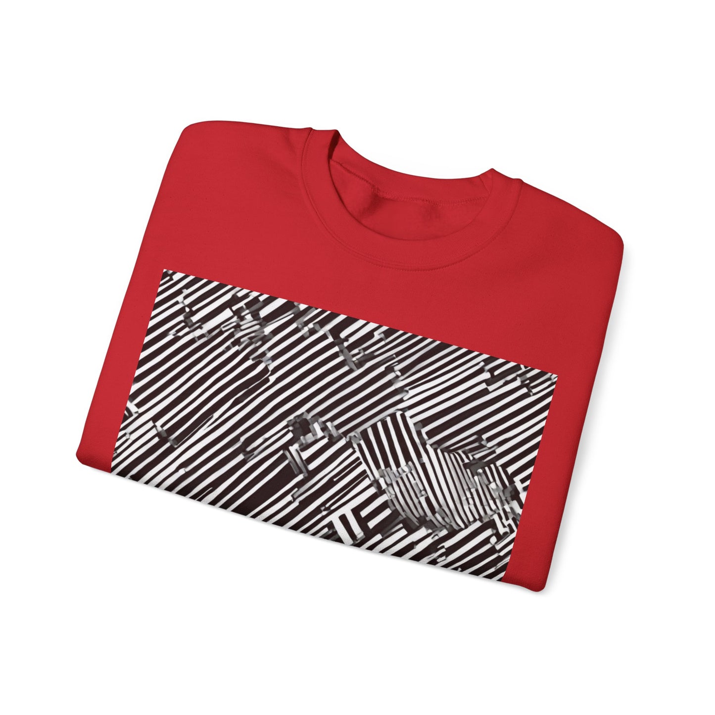 boostlete-mile-by-mile-pattern-barcode-monoline-0059 — Unisex Heavy Blend Crewneck Sweatshirt (Gildan)