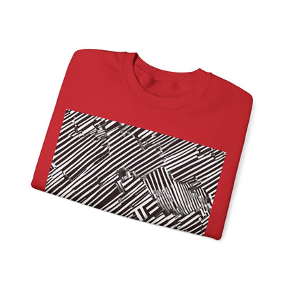 boostlete-mile-by-mile-pattern-barcode-monoline-0059 — Unisex Heavy Blend Crewneck Sweatshirt (Gildan)