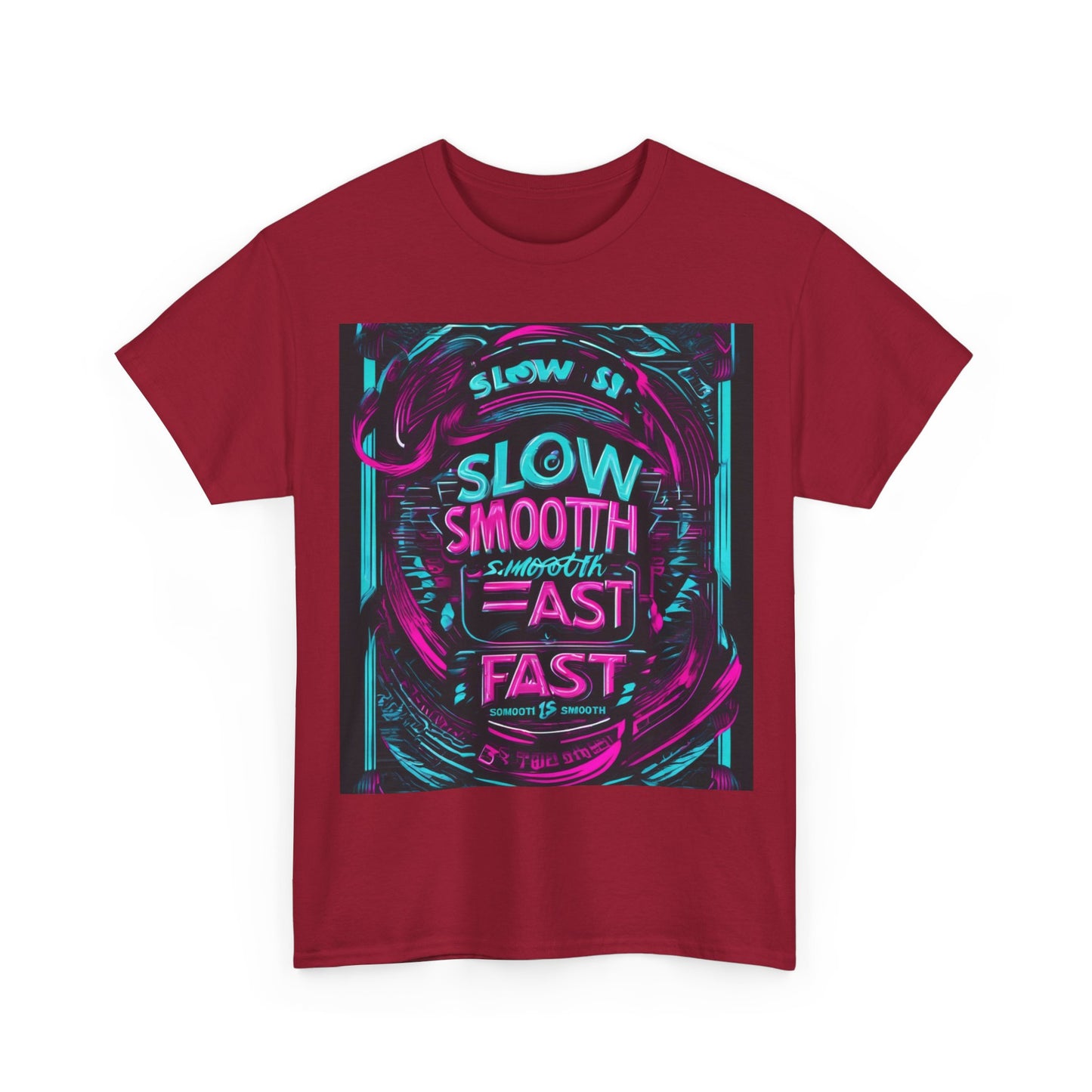 boostlete-recovery-progress-type-slow-is-smooth-smooth-is-fast-banner-engraved-0181 — Unisex Heavy Cotton Tee (Gildan 5000)