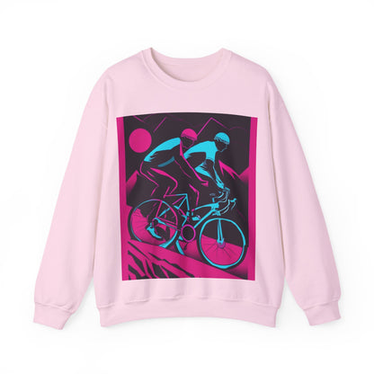 boostlete-rise-grind-scene-cyclist-outline-vector-0868 — Unisex Heavy Blend Crewneck (G18000)