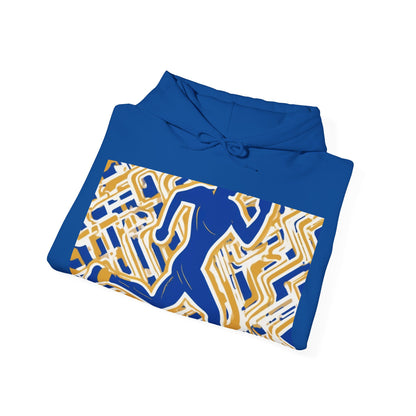 boostlete-pr-season-icon-runner-outline-industrial-0170 — Unisex Heavy Blend Hooded Sweatshirt (Gildan)